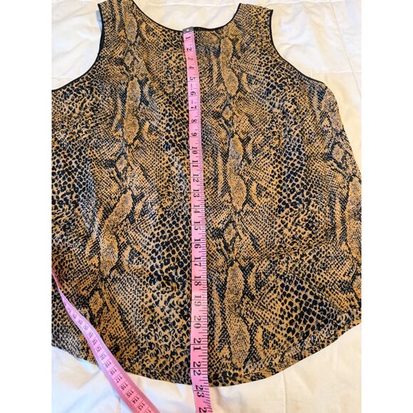 VTG 90s Blue Ice silk Animal Print Safari reptile snakeskin Sleeveless Top12 - Picture 4 of 11
